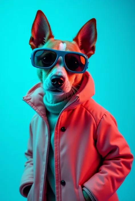  The best wallpaper for cell phone , Award Winning Wallpaper,  portrait photograph,  in front view is a portrait of a cute dog wearing space age fashion from the mid-60s, side photo, taken with Canon EOS R5,  sets a strong contrast that accentuates the sub...