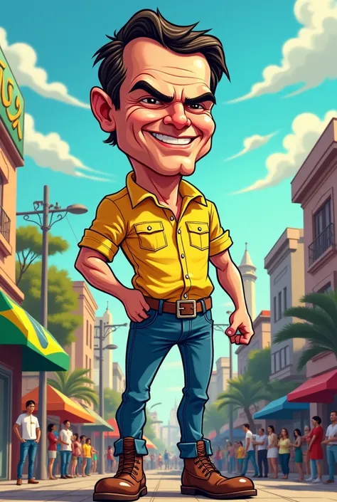 Create a cartoon of former President Bolsonaro 