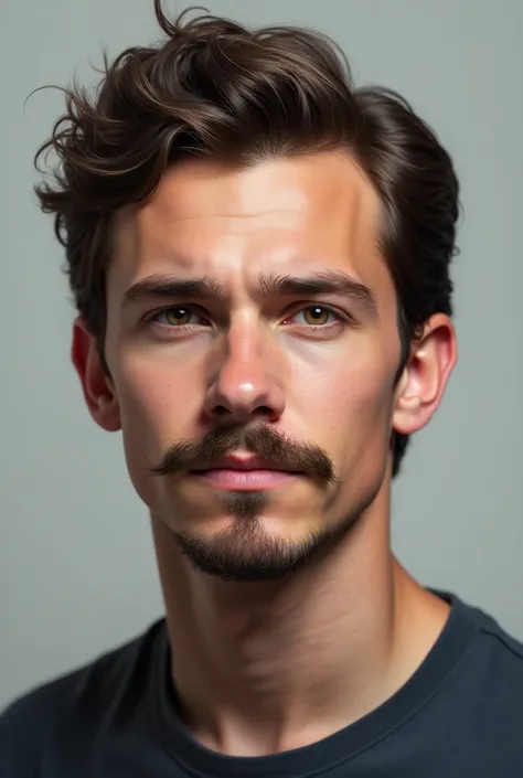 Tom Holland, Actor who plays Spider-Man, with a mustache and goatee