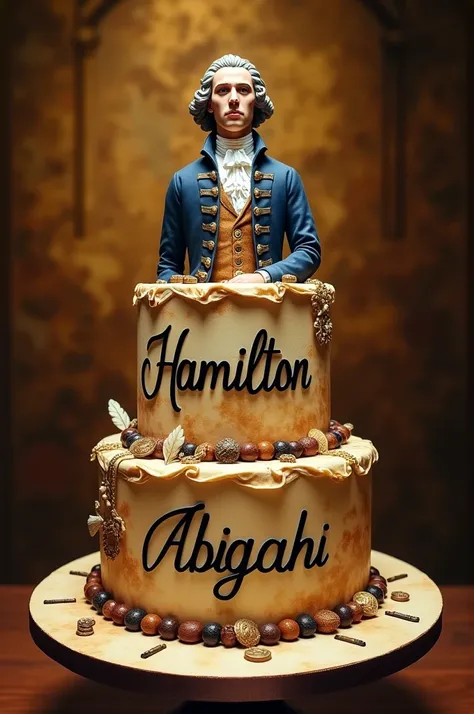 Hamilton themed birthday cake with abigahi&#39;s name, 19 years
