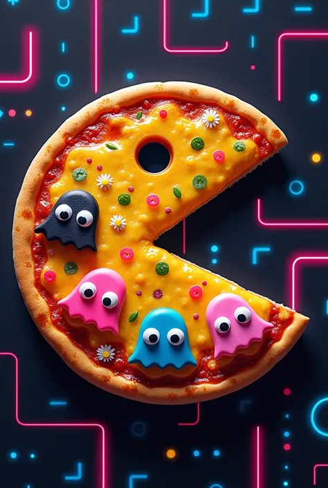 Pacman if it were a pizza