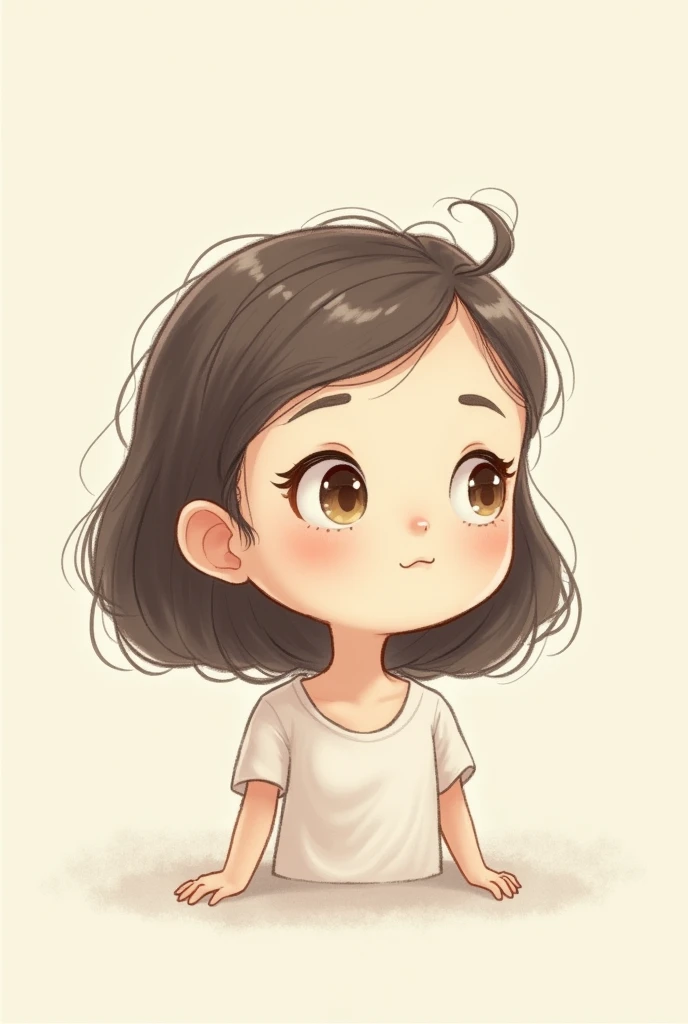 girl, cartoon,  looking forward ,  neutral expression