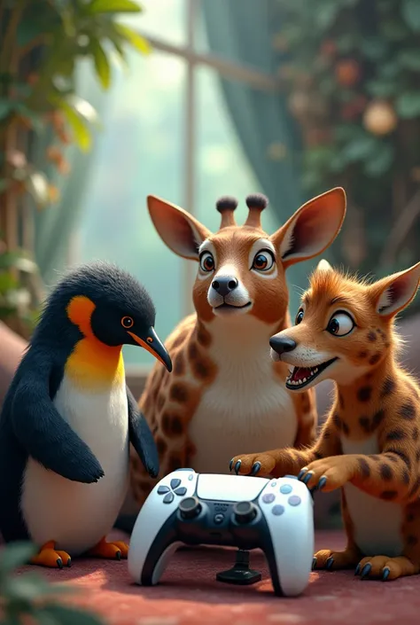 Penguin eagle giraffe and wolf play ps5