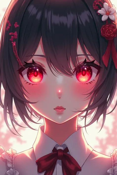 A red-eyed anime girl 