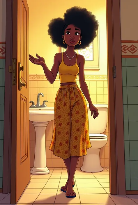 Lisa shrugged and walked into the bathroom, oblivious to the storm brewing within John. ( west African cartoon character)