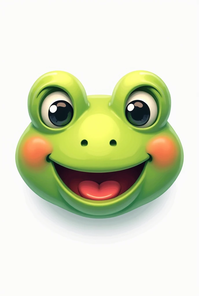 an icon logo with the face of a happy frog on a white background 