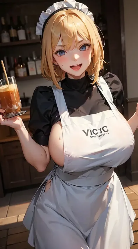 masterpiece, 1girl, solo,stomac, wearing nothing but an apron, custume café attendant, massive thicc, excited, victory pose, ,Girl JOB, Matosa, Vic, Vic Matosa, Only, Onli, Fansly,Girl JOB, Matosa, Vic, Vic Matosa, Only, Onli, Fansly, ,krekkov style,yander...