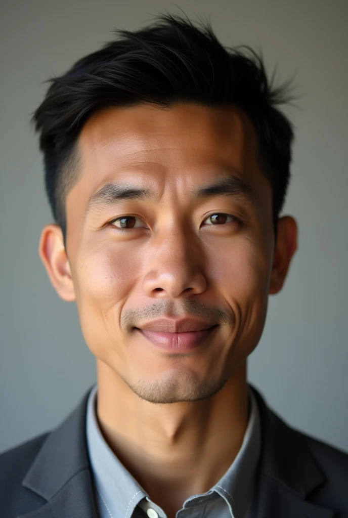 professional photo, face photo of a 35 year old Indonesian man