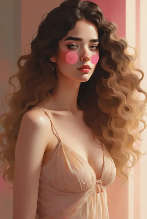 **"A sensual portrait of a woman with
voluminous, very curly hair cascading
around her shoulders, framing her
delicate and confident features. She
wears a sheer, flowing negligee in soft,
translucent fabric that catches the light
subtly revealing her silho...