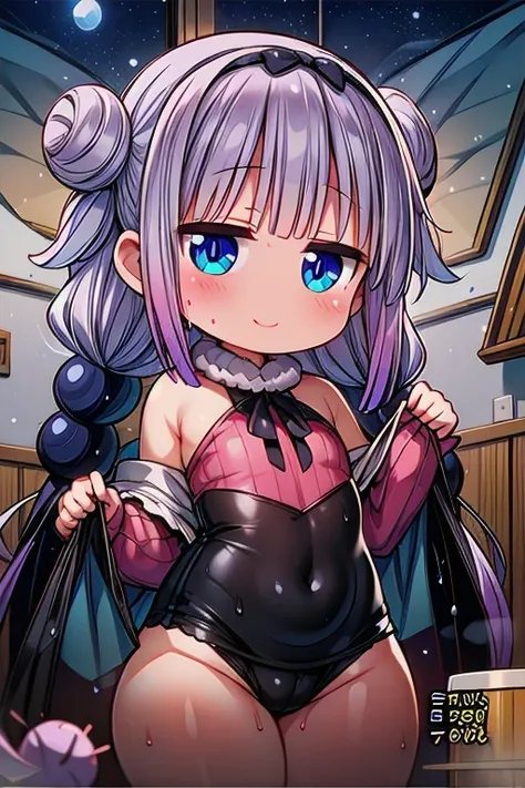 (loli:1.6), very blushed, camisole,very thick thighs, straight hair, small hair, terrace, night, moon, white hair, thick thighs, smile,very blushed, Masterpiece, high quality, red bows, glowing eyes, blue eyes, Masterpiece,  very blushed, embarrassed, swea...