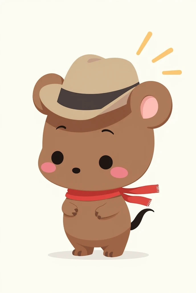  There's a little animal wearing a hat and scarf,  Maple Story mouse,  Maple Story 스타일,  Maple Story Indiana Jones  , 그는 Wearing a hat 있다, Maple Story Character Art, cute character, ( brown skin ), Character with a hat, 밀짚Wearing a hat, Chibi, 귀여운 Wearing ...