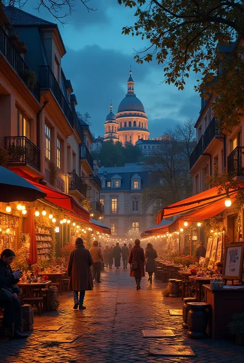 Place du Tertre Paris tourism at night 