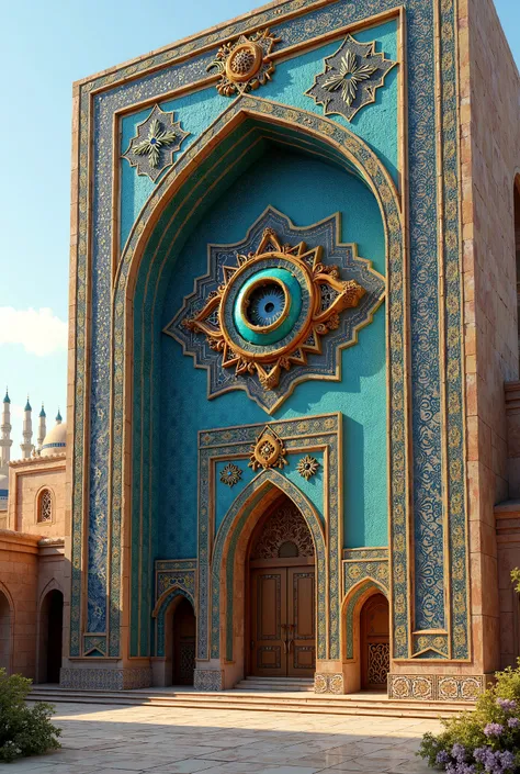 An Iranian Islamic amazing colorful building whose moqrans formed a beautiful eye
