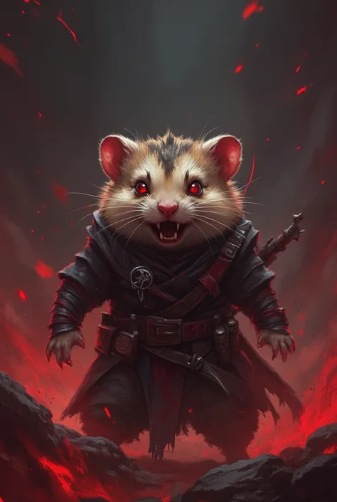 demon hamster assassin,  masterpiece ,  best quality , Super Detail,an epic,4K