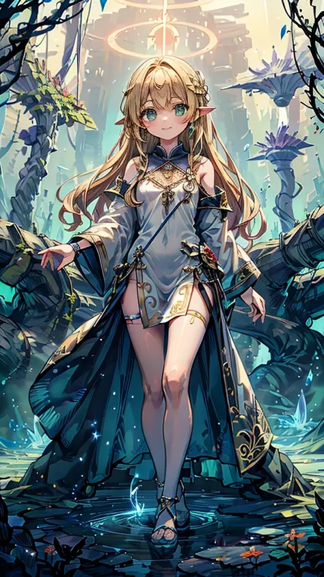  an apprentice wizard who attends a magic academy in another world 、 Please generate a character image of Lilia Astoria 。

- **Hairstyle**: With bright blonde hair、 shoulder length 。 fluffy waves and 、 her bangs are flowing lightly 。
- **Eye features**:  l...