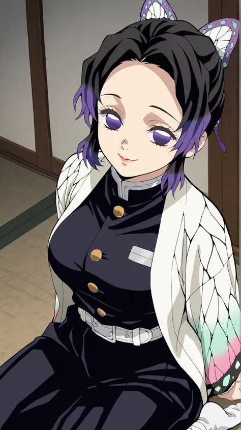 Shinobukochou
High quality ,  top quality , masterpiece,  high res, detailed face ,,  is entangled with his hands and feet in front of an anatomically correct ,
 1 girl, Alone, 1 woman ,solo, Detailed hairstyles (lora: Shinobu Kochou)
,  Shinobu Kocho,   b...