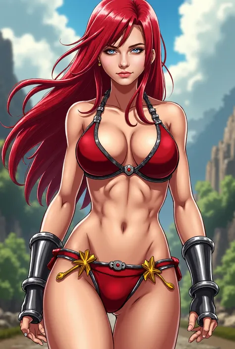 Erza Scarlet Fairy Tail red hair and long bikini 