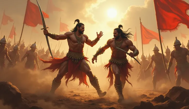 Nakula and Sahadev fighting with lakhs soldiers in yudh bhumi 