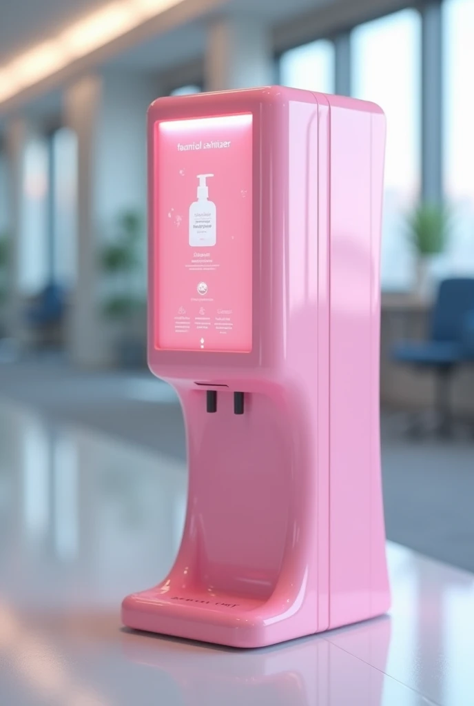 Make a pink automatic hand sanitizer sensor machine 