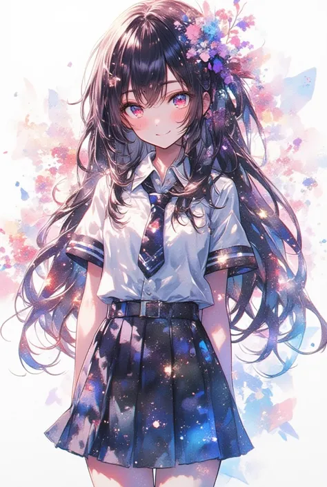 watercolor, ultra detailed beautiful moe anime, double exposure spring silhouette, solo, 8k, masterpiece, beautiful, best quality, exquisite, extremely detailed, ultra-detailed, ultra-detailed, ultra-detailed, ultra-detailed highres, insanely detailed, 1gi...