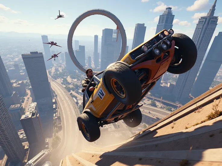 Gta 5 hardest Stunt Race with flying  