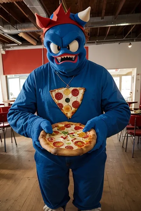 Giant pizza monster