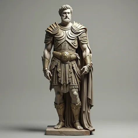 roman sculpture of a man in roman armor