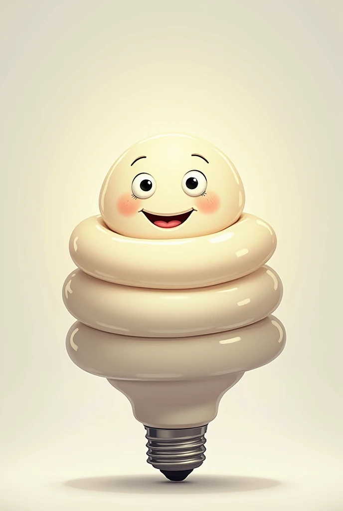 Light bulb with Michelin man face