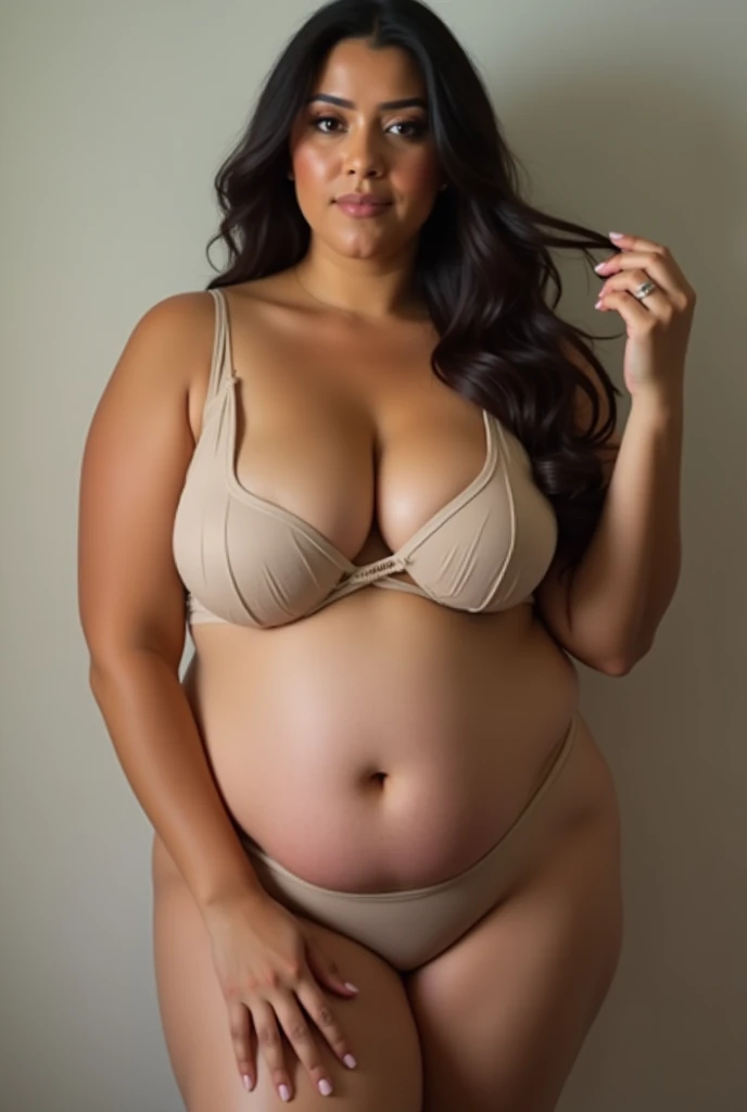 masterpiece, 30 years old plus size arab lady, huge breasts, nude, lovely face, full body image