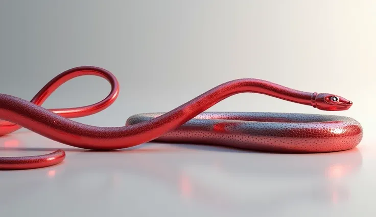 I want you to generate me a picture of red and metallic gray in which red flows horizontally, make it look elegant golden snake