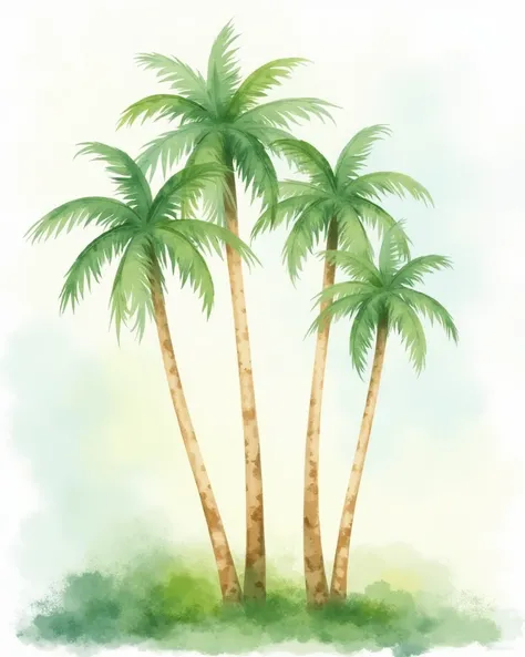 Watercolor palm trees 