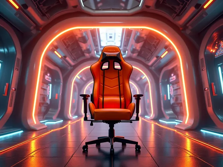 create a background for an orange gaming chair 