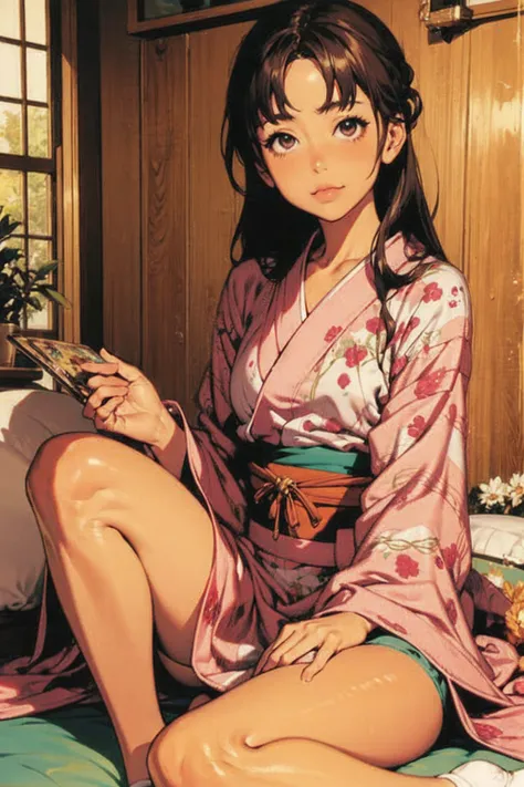  Japanese anime、Tanabata、Yukata girls、20 years old、bamboo、 veranda, perfect anatomy, flat size