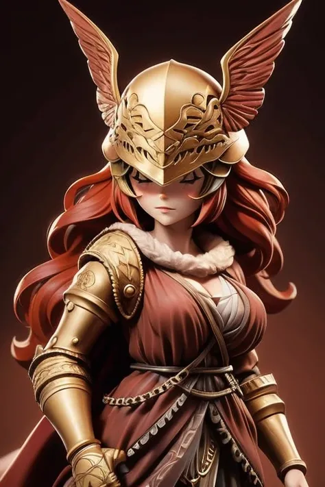 1girls,big breasts,busty,clothed female,clothing,goddess,milf,red hair,winged helmet