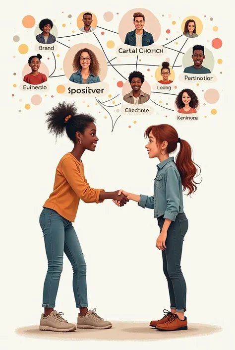 An offic girl image  showing a diverse group of influencers and brands connected by lines, forming a network that spells out “Sponin.A handshake graphic between a brand and influencer with the tagline: “Partnerships That Matter.”