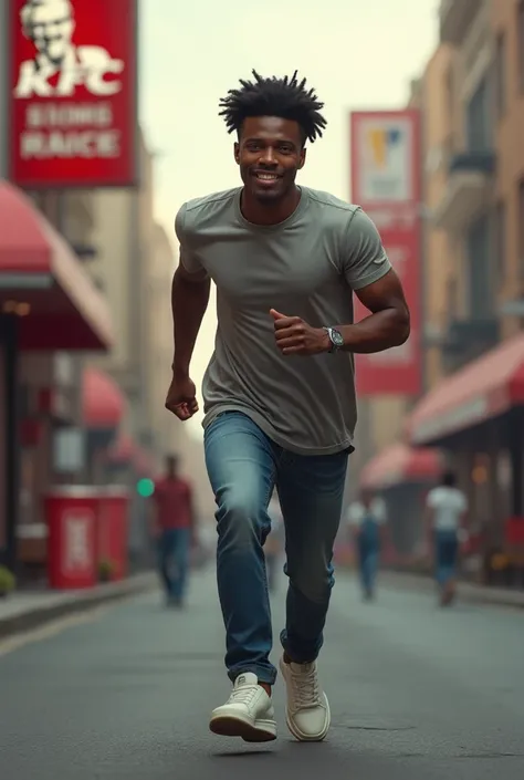 Black man runing to kfc