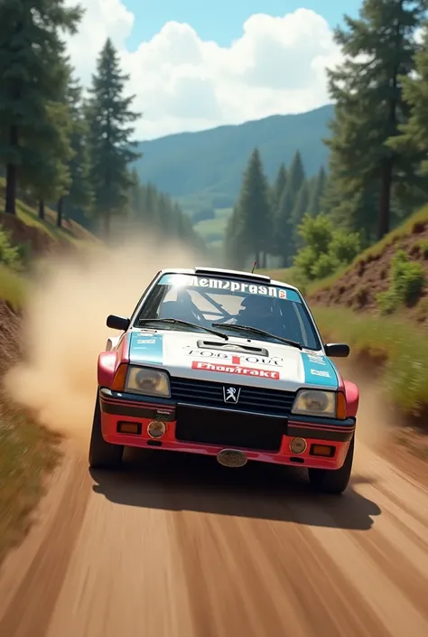 Start on a course line of a raid in a Peugeot 205