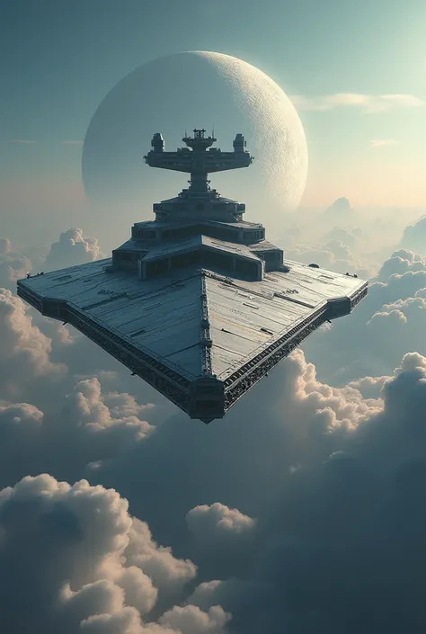 photorealistic image of giant star wars destroyer spaceship descending through the clouds on an alien planet , monumental, death star like moon in background ,location richly ilustrated, denoise, insanely detailed
metal parts, realisticly colored, cinemati...