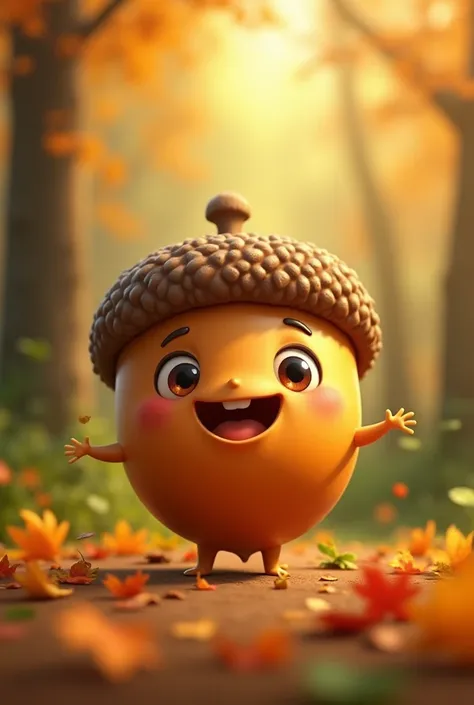 Make me a cheerful acorn