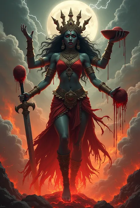 Make a thumbnail according to this title:- Maa kali🕉️तुम्हारी जीत का भयंकर खेल अब शुरू हो गया है, और अब तुम्हारा मिलन.🔱/ Kali's Liberation Path.. add Kali goddess photo and generate thumbnail 