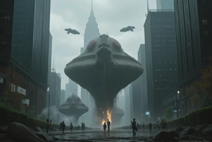  Cyberpunk World War 3 ,  CINEMATIC COMPOSITION,  Fantasy Digital Painting,  very detailed, hyper  is present,  is present, photo is present,   Dynamic Lighting  ,  very detailed,  cinematic scenery, Studio Scenery ,   studio lighting , rain, (((Gunships a...