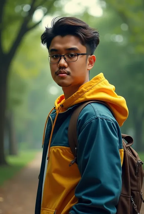 masterpiece, a handsome young man standing on a park, freestyle, wearing stylish hoodie, UHD, 4K, detailed, dynamic lighting, skin colour is south east asian