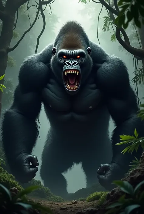 Angry king gorillas.
text,  Deeps
