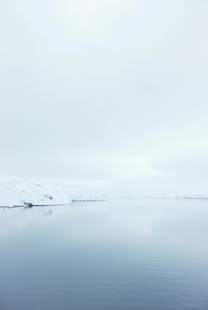 A sea with snow