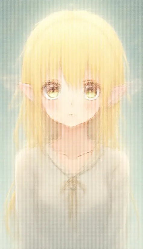 (Japanese Animation:1.2),Illustration,2D,Detailed outlines,Top quality, best picture quality,(Amazingly absurd:1.2),(Masterpiece:1.2),Blond hair, Suspended eyes, Blue eyes, Cute elf