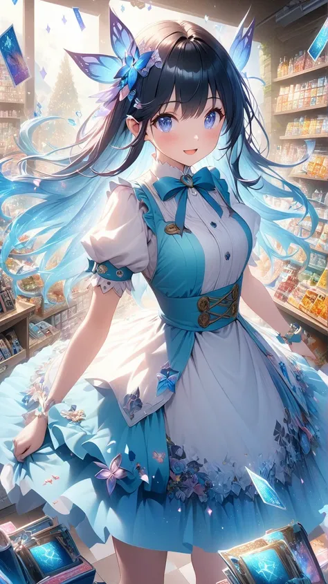 「   charming and whimsical fairy convenience store clerk  。   with charming and clumsy mechanical movements  、  is a wonderful wonderland  、 Card Soldier  、  shading effect  、  gradient magic effect 、 Fog filter effect 、  The  。（  More details、  ABSOLUTE R...