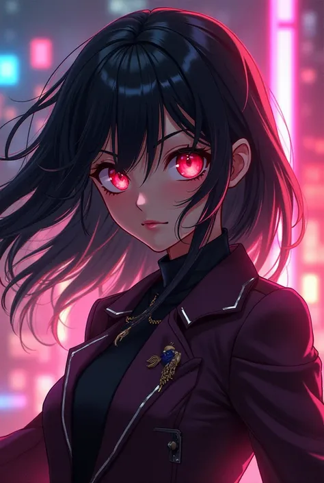  dark hair,  red eyes, My Hero Academia Picture ,  chic expression, Youth