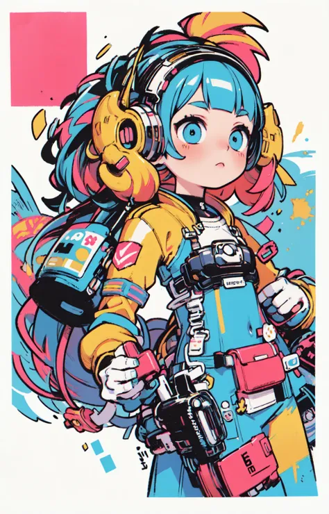 (   High Quality   , 8k, 4K,    high contrast , masterpiece:1.2), (   High Quality   ,   the best aesthetics,    perfect anatomy), (  blow away dynamic angle), ((    ladies 1 )), ((   cyberpunk)), ((   flat color)), ((   colorful art   )),    Rider Jacket ...