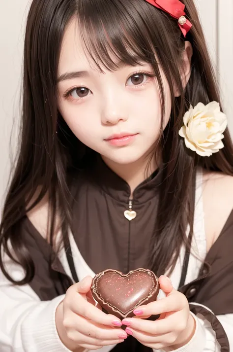  1 girl、Make lots of heart-shaped chocolates、Chocolate that shines in seven colors、 exciting 、Make Valentine's Day chocolate at a candy castle、Distribute chocolates to lots of people、