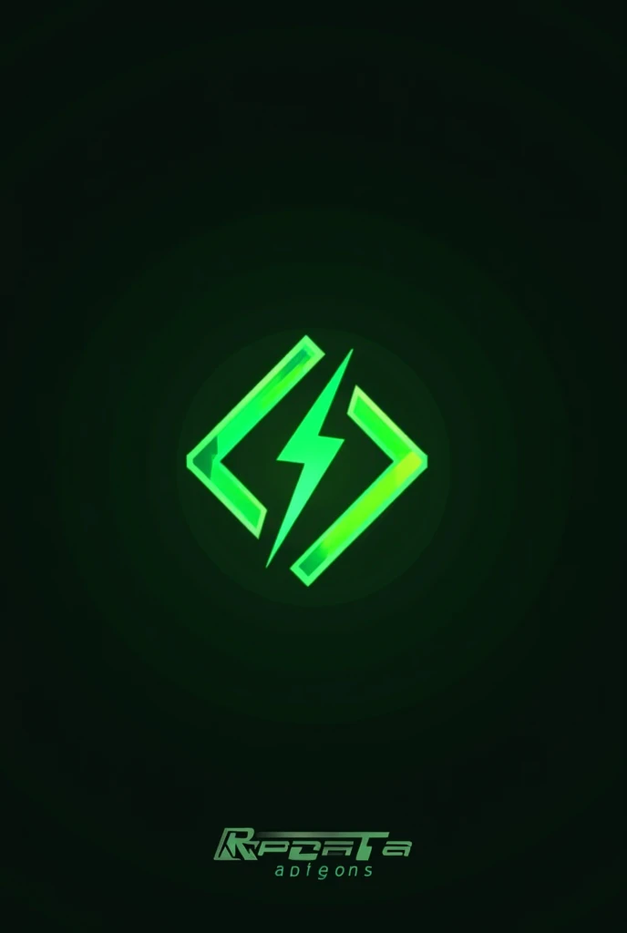 Create a logo with the name Renpera de Game that is green with a lightning bolt 